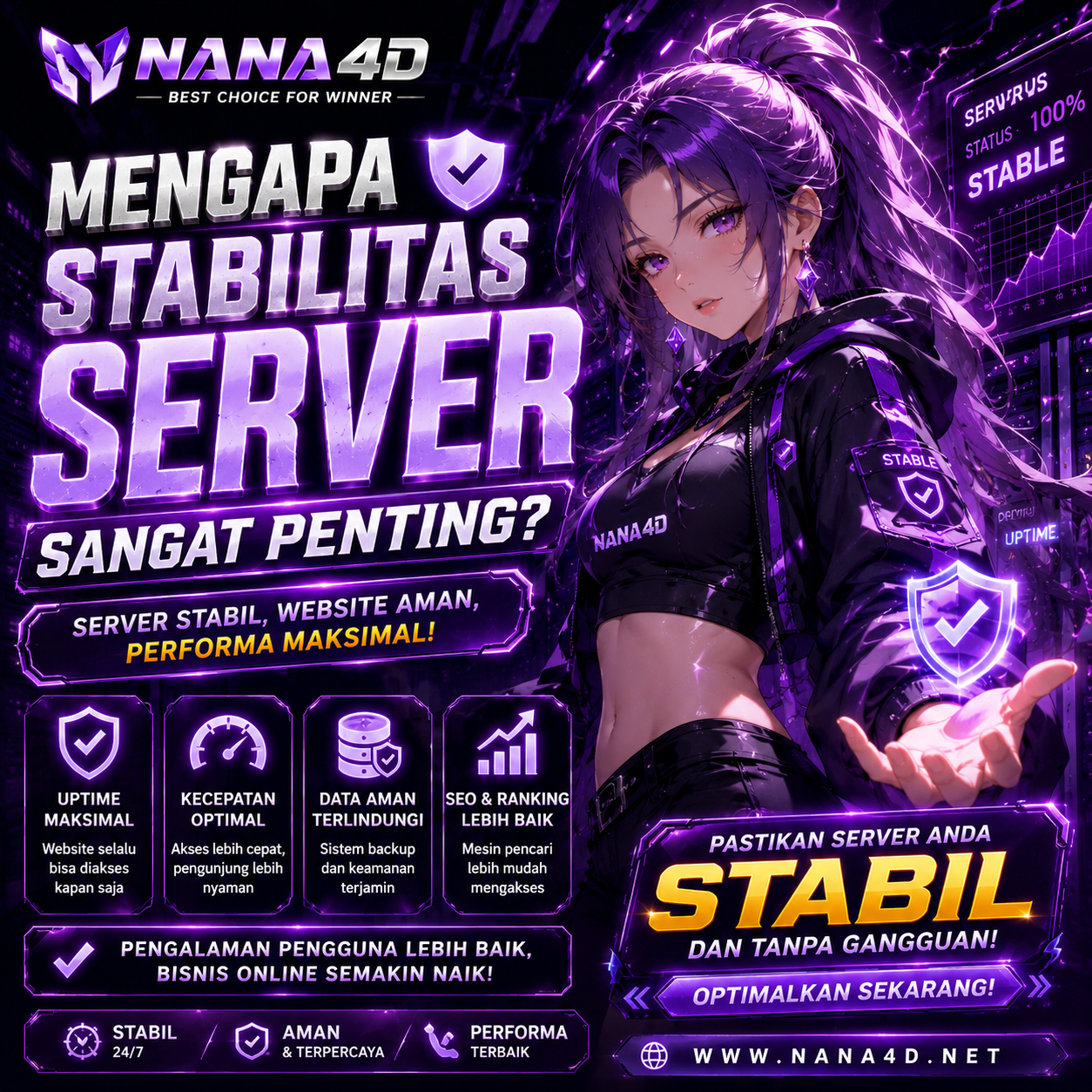 stabilitas server sangat penting